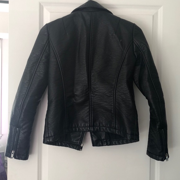 Zara Black Leather Jacket - Picture 2 of 2
